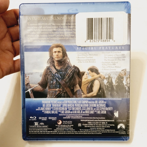 Braveheart Blu-ray Disc 2009 2-Disc Set Sapphire Edition NEW SEALED - Picture 2 of 3